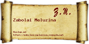 Zabolai Meluzina névjegykártya